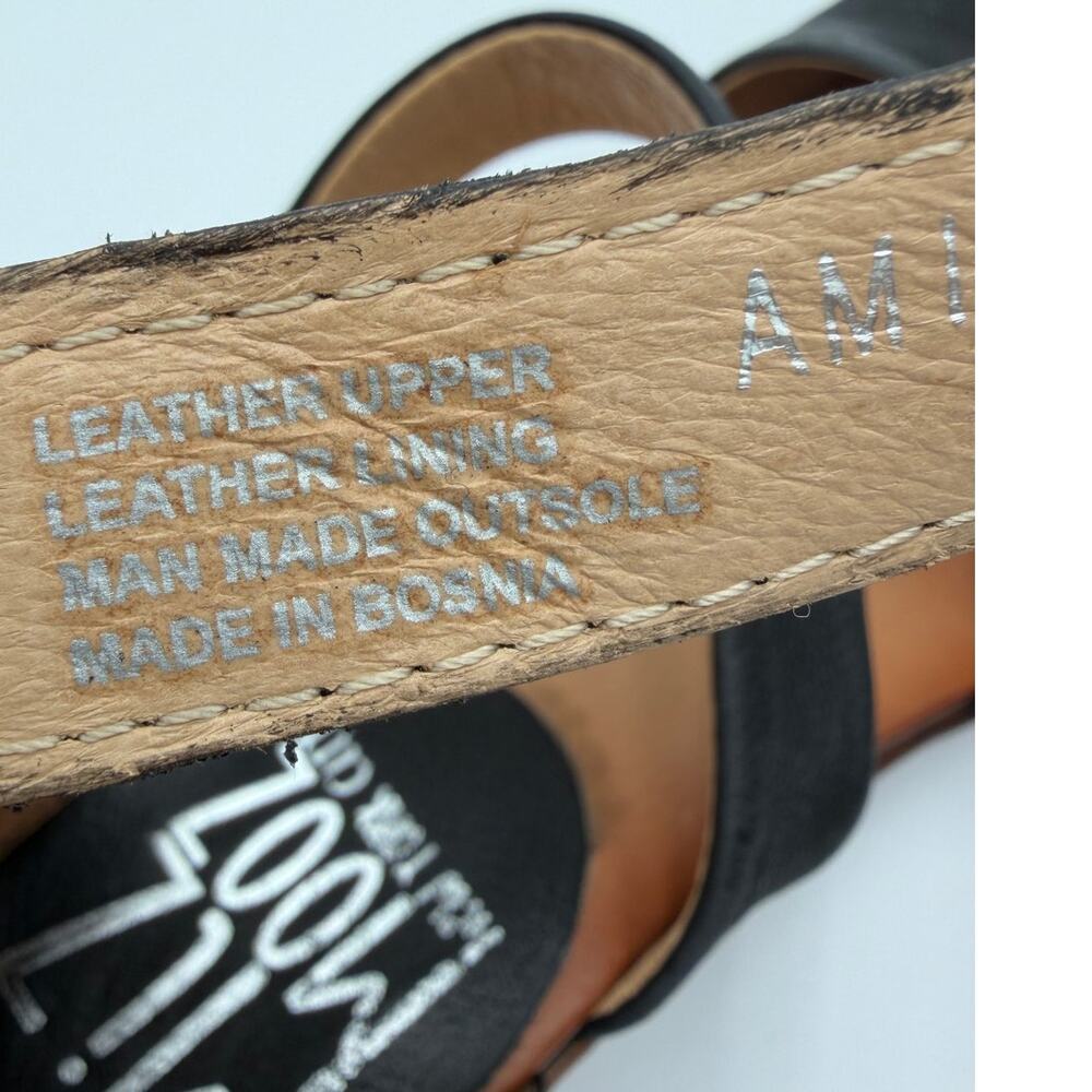 Miz Mooz Mary Jane Wedge Sandals 41 Womens 9.5 Black Leather Comfort Boho - Picture 11 of 13